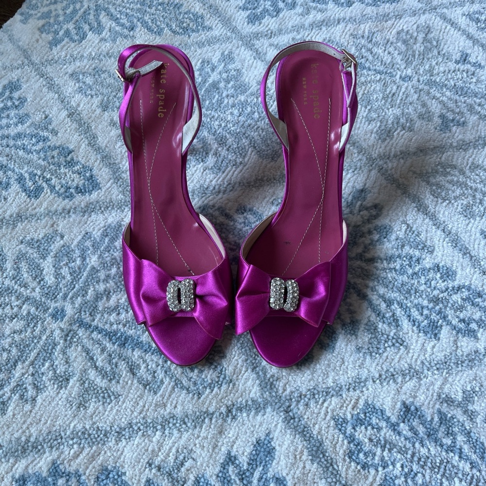 Kate Spade Fuchsia Satin Bow Heels